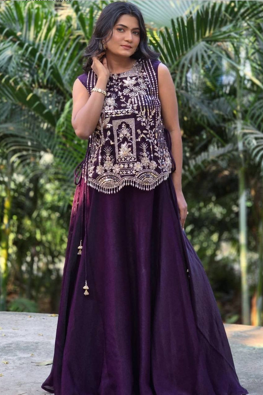 Premium Vichitra Silk Lehenga Choli with Embroidery