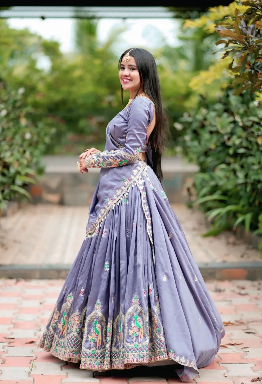 Premium Chinon Coding Thread Embroidered Lehenga Choli Set with Dupatta