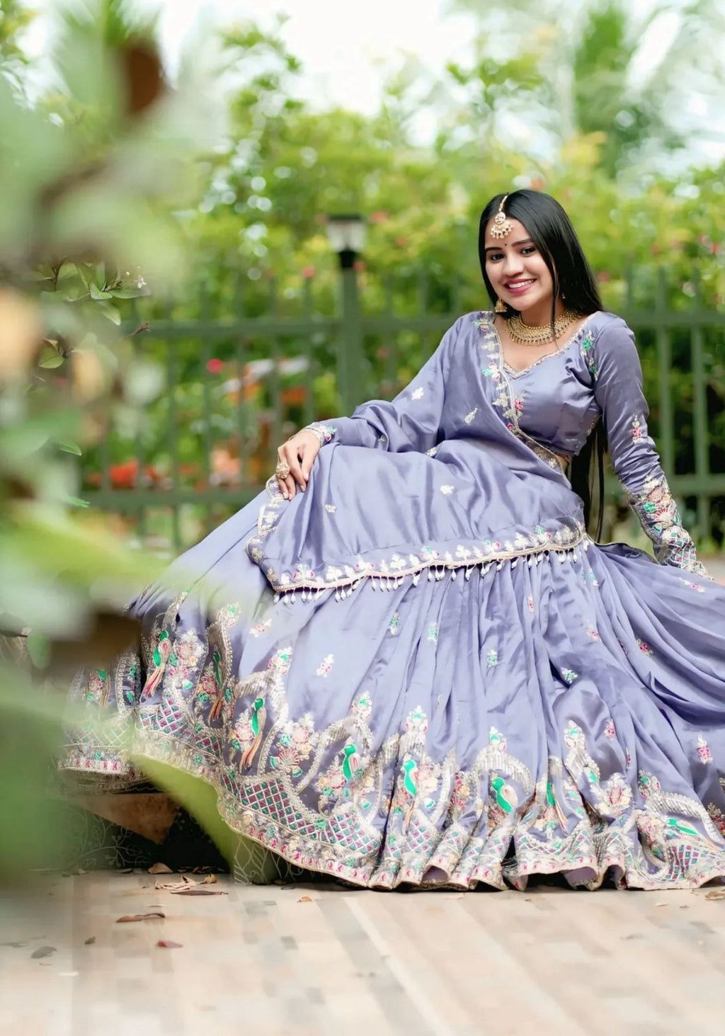 Premium Chinon Coding Thread Embroidered Lehenga Choli Set with Dupatta
