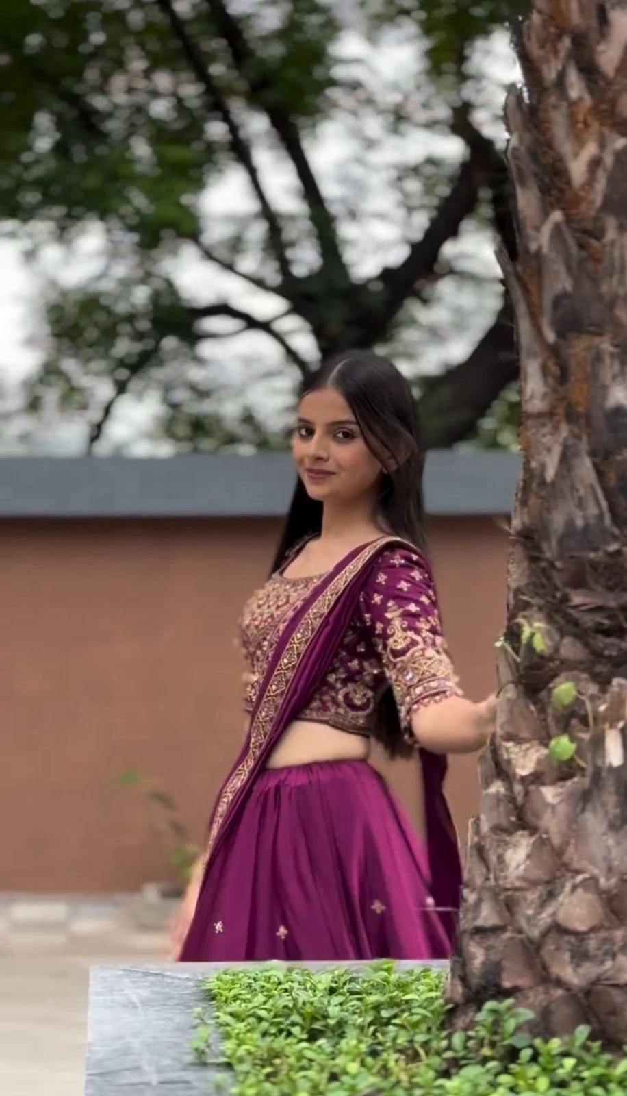 Chinon Silk Embroidered Lehenga Choli with Dupatta (Fully Stitched)