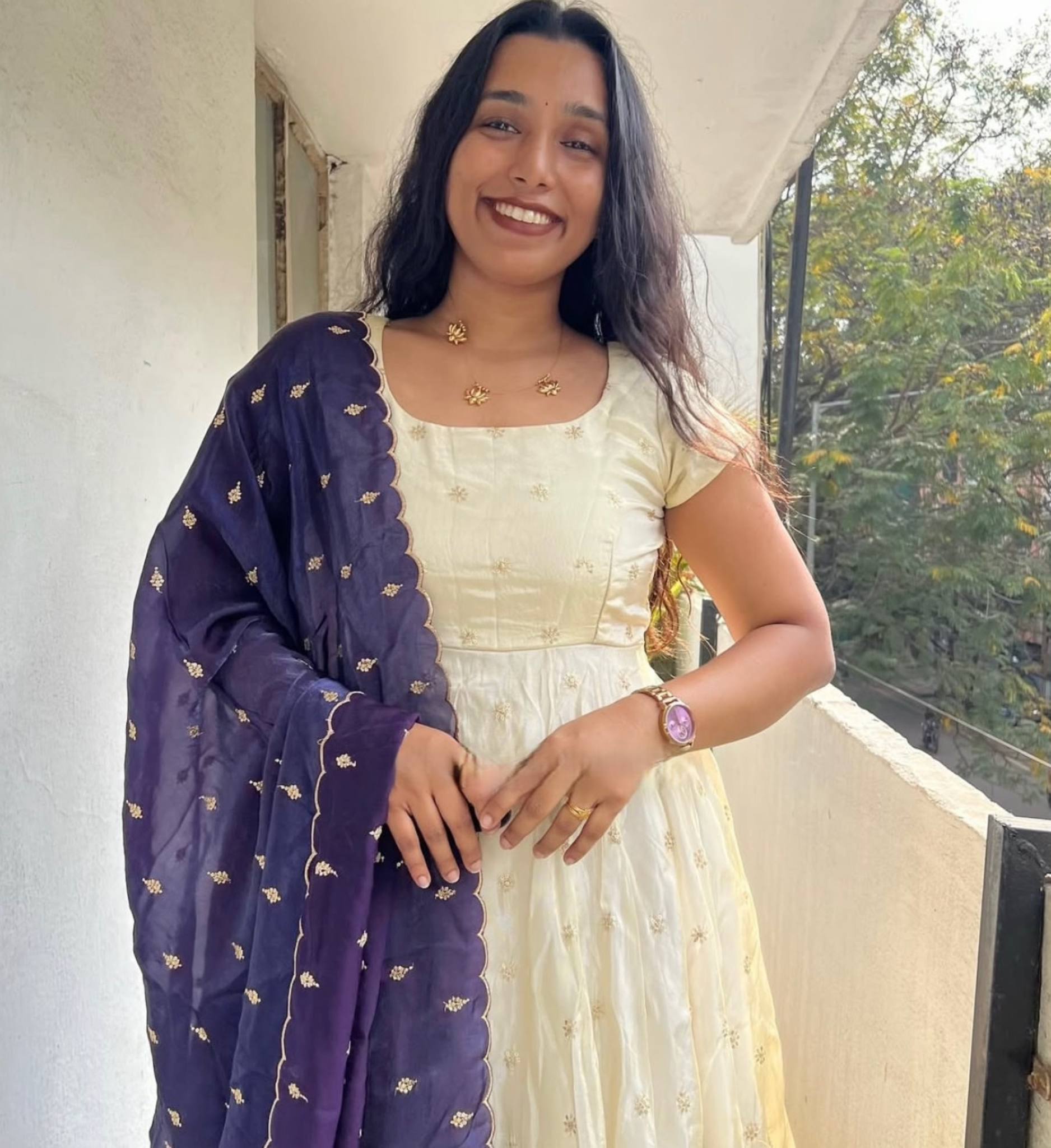 Women’s Premium Muslin Printed Designer Gown with Frill Work