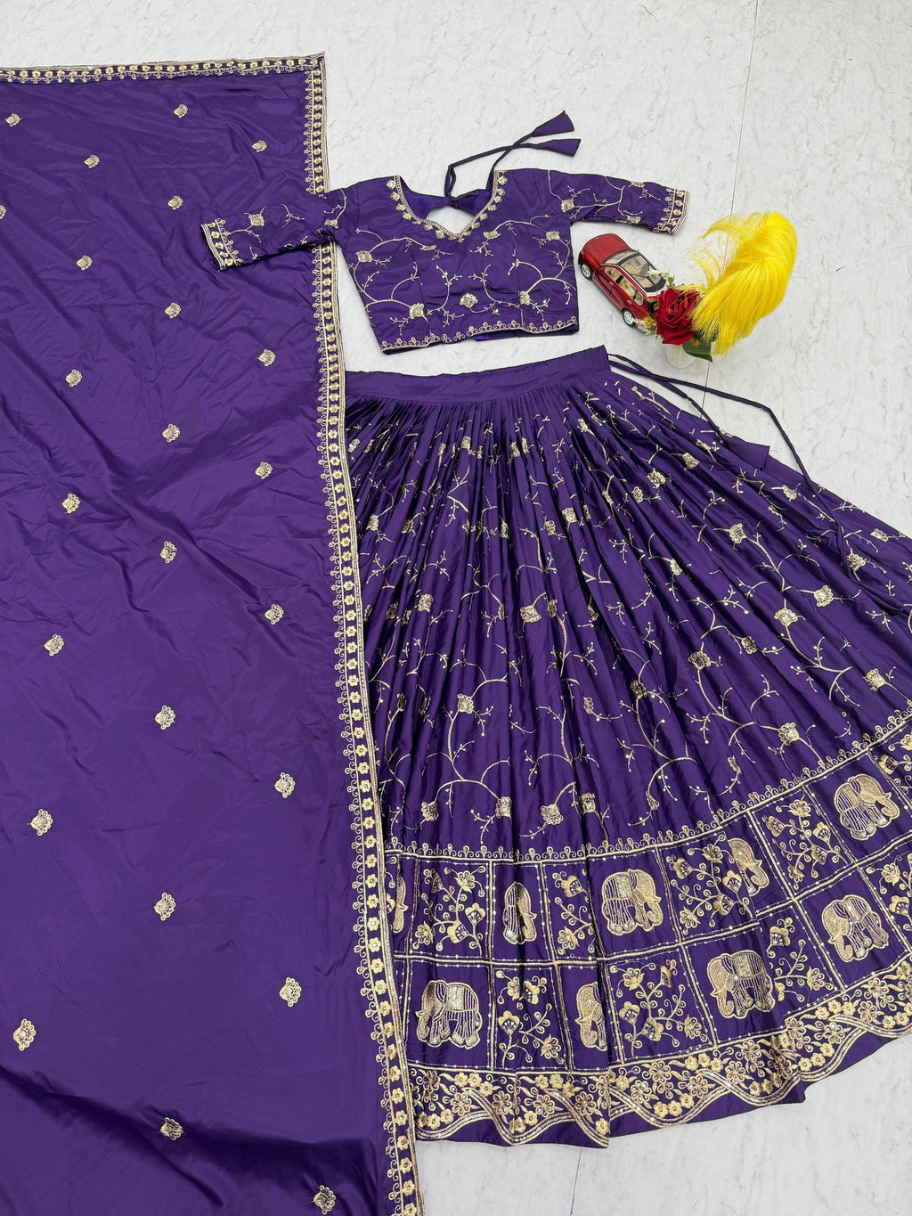 Crepe Silk Embroidered Lehenga Choli with Dupatta (Fully Stitched)