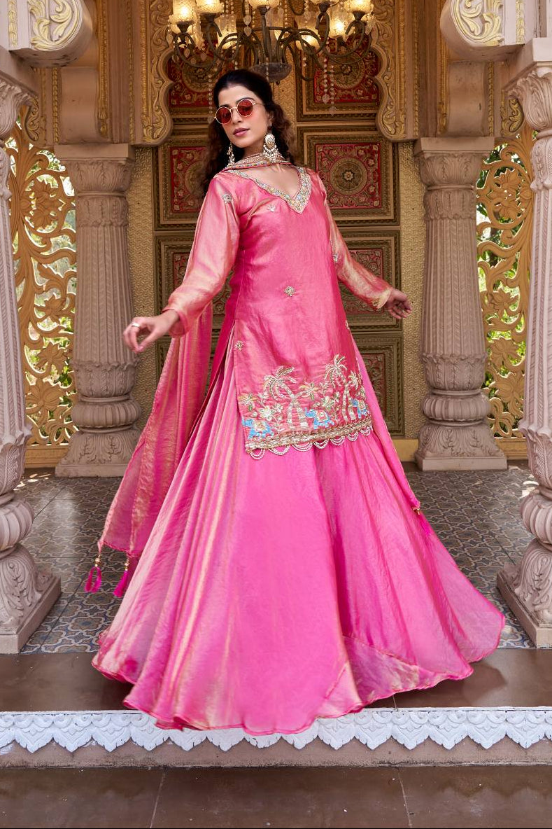 Heavy Designer Fendy Lehenga Kurti Set with Embroidery Moti & Sequence Work