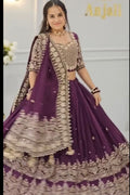 Chinon Lehenga Choli Set with Embroidered Dupatta & Fancy Latkan