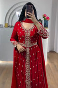 Embroidered Fox Georgette Gown with Dupatta for Wedding & Festive Wear