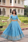 Gold Crush Lehenga Set with Zari & Sequins Embroidery