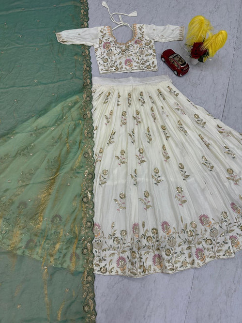 Designer Chinon Embroidered Lehenga Choli with Fendy Dupatta