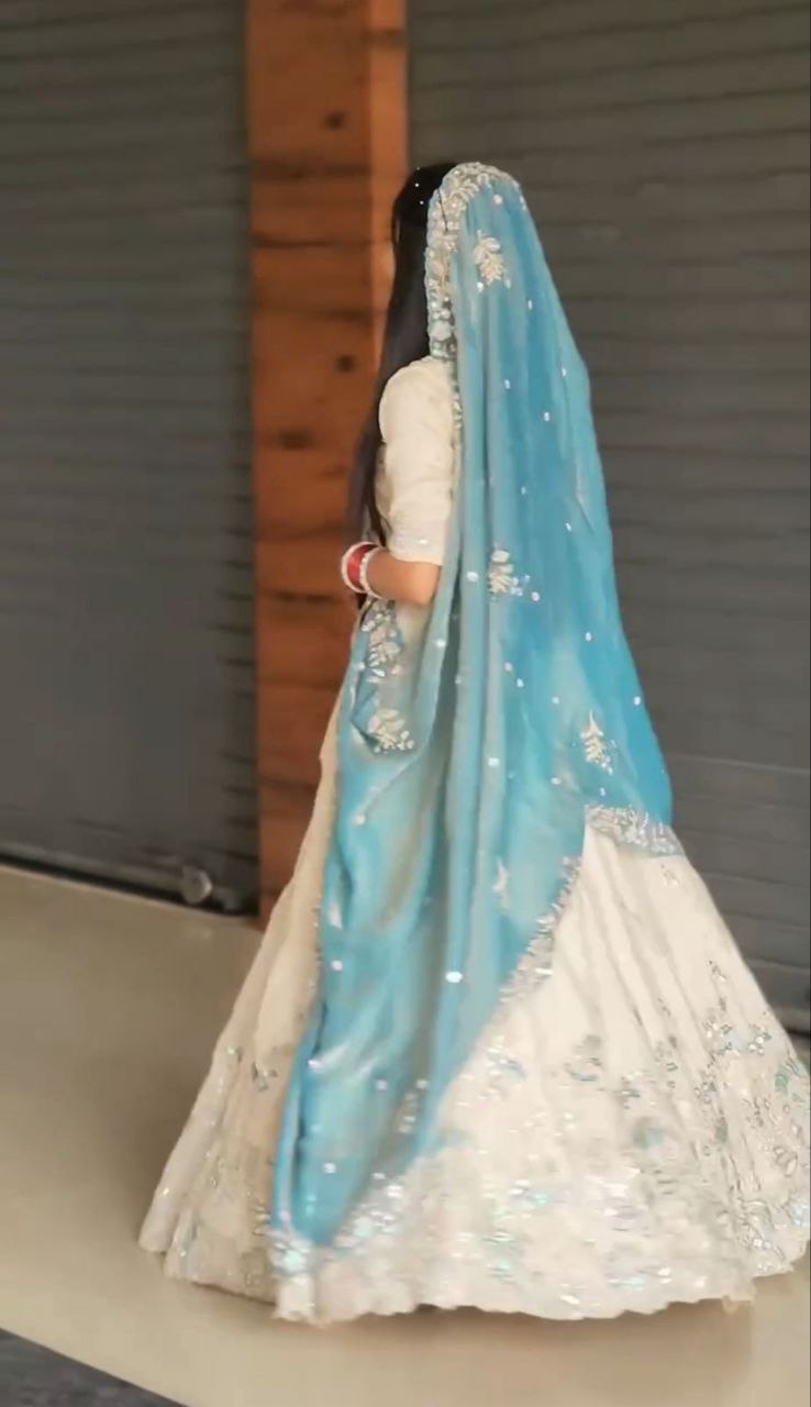 Chinon Lehenga Choli Set with Embroidered Fendy Dupatta