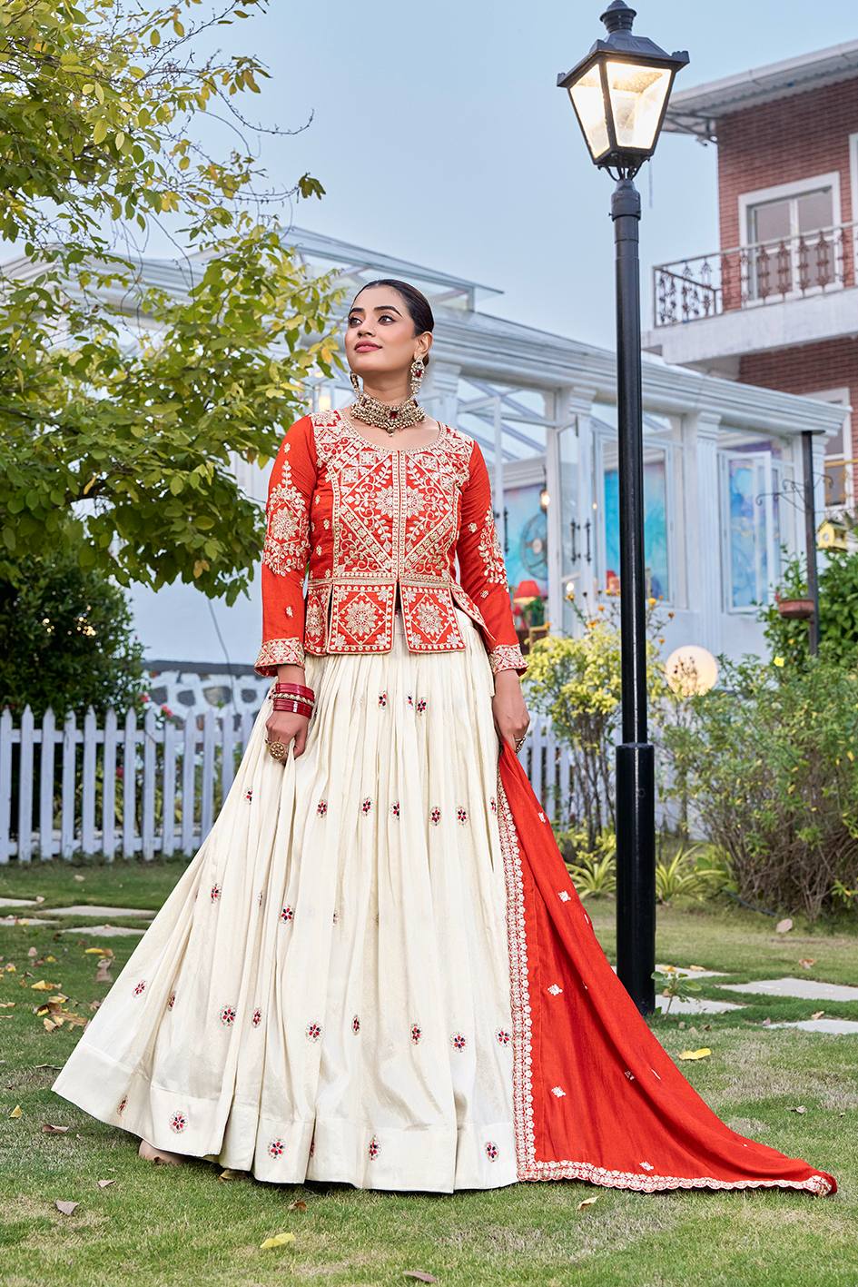 Heavy Designer Vichitra & Tissue Silk Lehenga Choli Set with Rich Embroidery Work