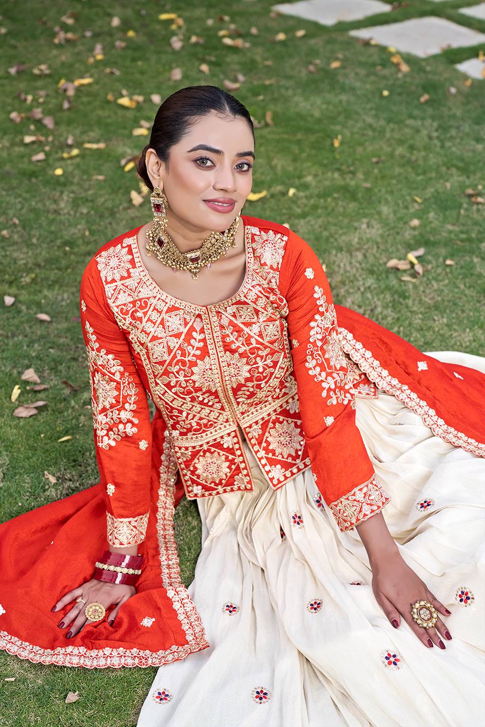 Heavy Designer Vichitra & Tissue Silk Lehenga Choli Set with Rich Embroidery Work