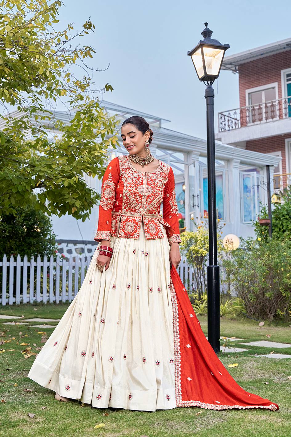 Heavy Designer Vichitra & Tissue Silk Lehenga Choli Set with Rich Embroidery Work
