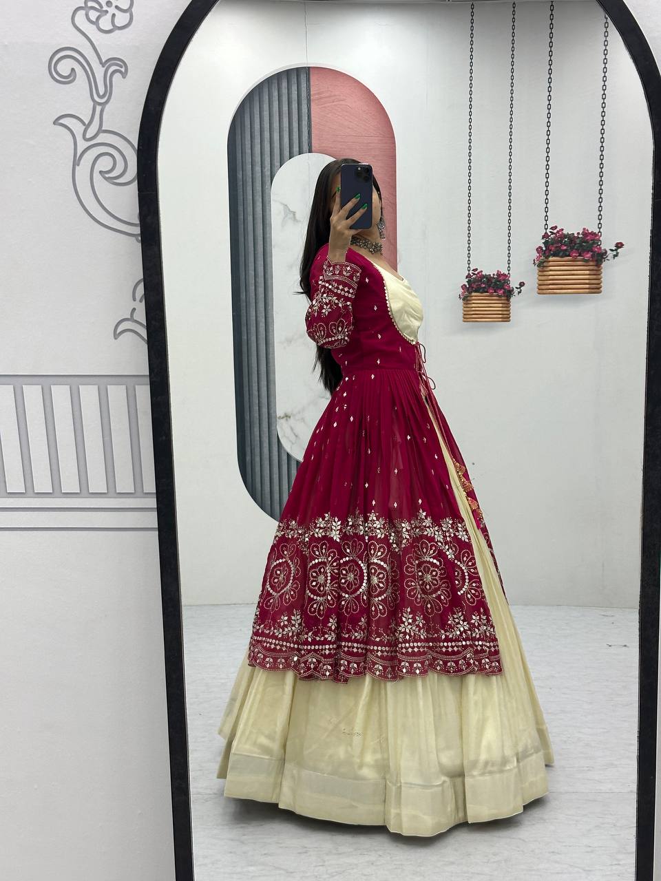 Simar Cosmos Lehenga Choli with Heavy Embroidered Shrug – Fully Stitched Festive Wear Set
