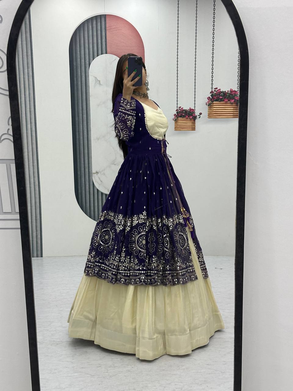 Simar Cosmos Lehenga Choli with Heavy Embroidered Shrug – Fully Stitched Festive Wear Set