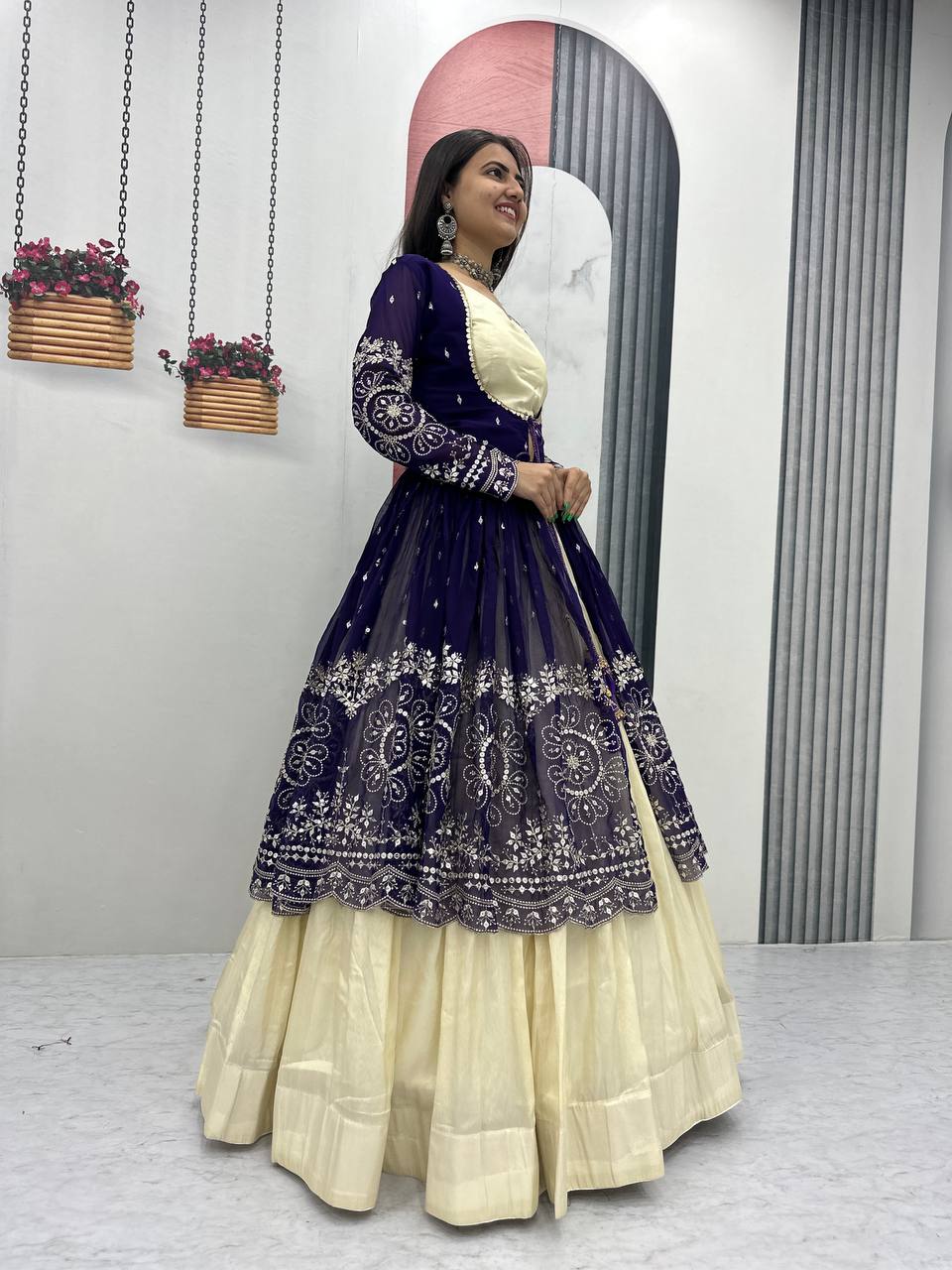 Simar Cosmos Lehenga Choli with Heavy Embroidered Shrug – Fully Stitched Festive Wear Set