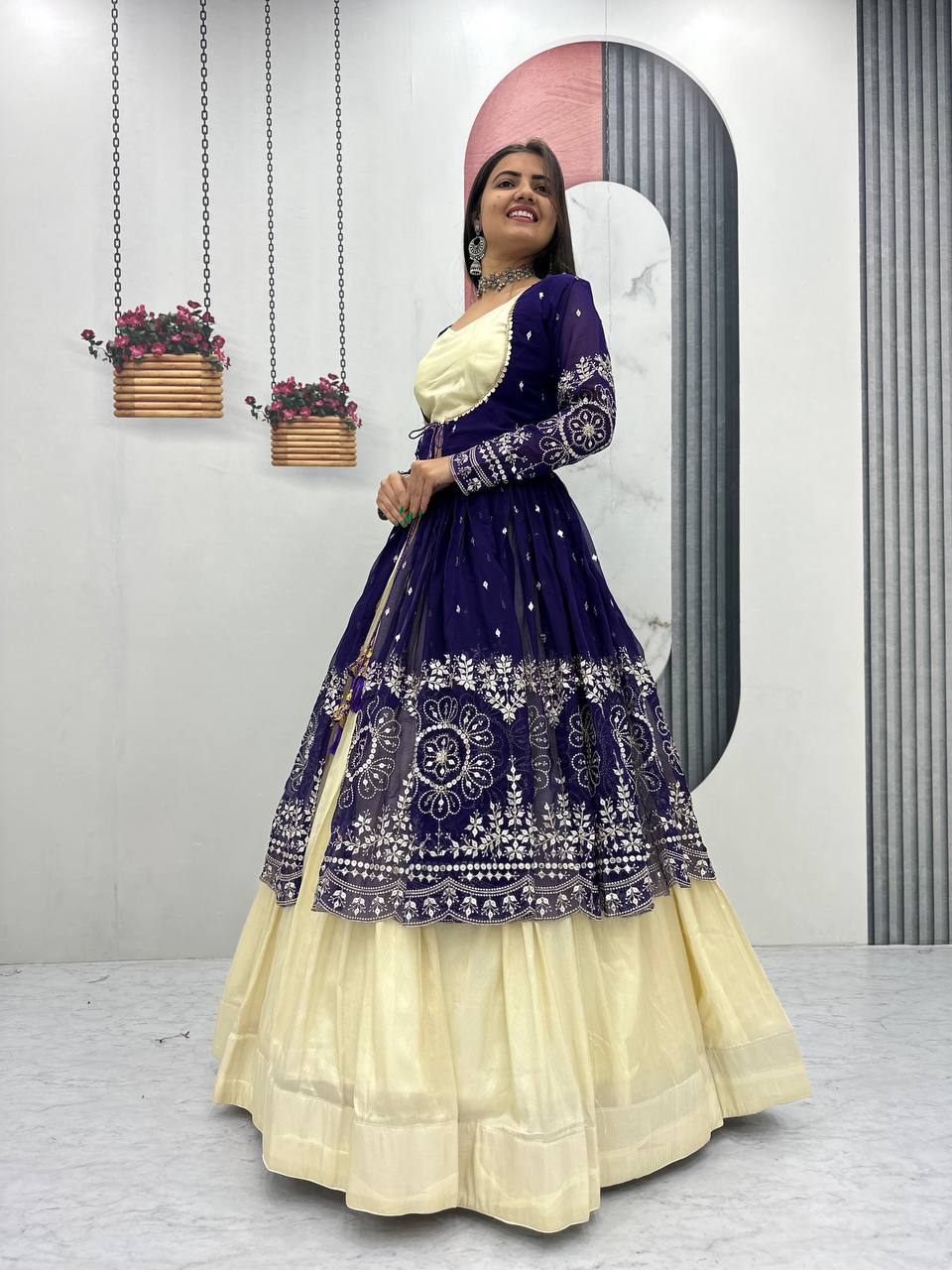 Simar Cosmos Lehenga Choli with Heavy Embroidered Shrug – Fully Stitched Festive Wear Set