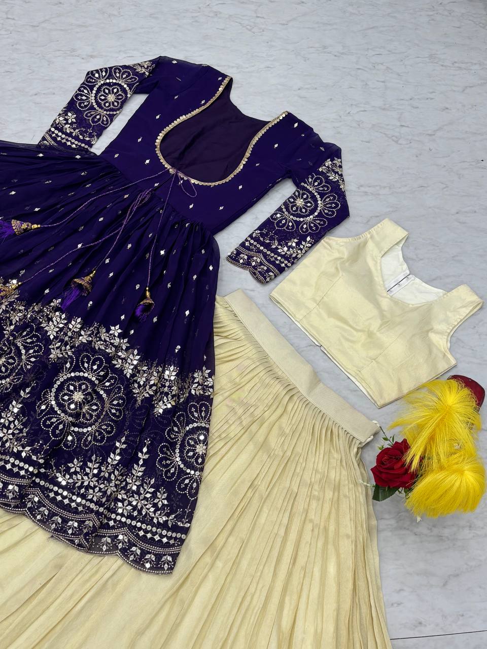 Simar Cosmos Lehenga Choli with Heavy Embroidered Shrug – Fully Stitched Festive Wear Set