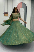 Mosh Lehenga Choli Set with 6 Meter Flair & Embroidered Dupatta