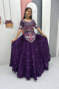 Vichitra Silk Lehenga Choli Set with 6 Meter Flair