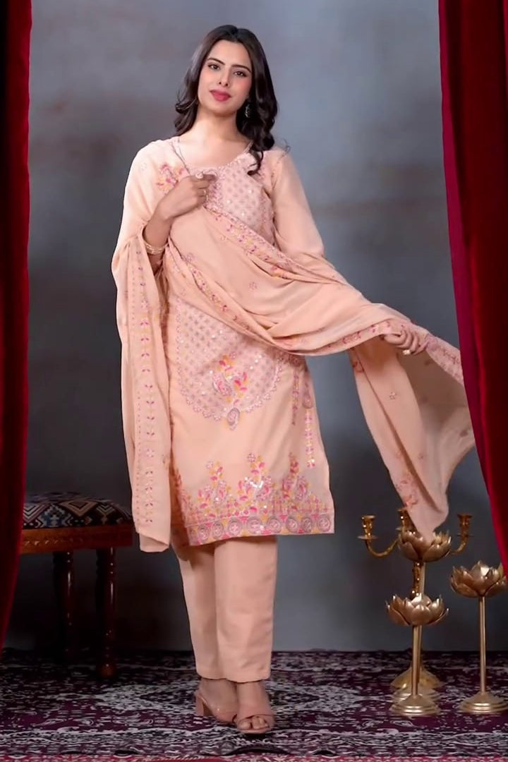 FESTIVAL SPECIAL DESIGNER HEAVY EMBROIDERY SEQUENCE WORK TOP PENT WITH DUPATTA SET