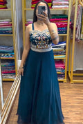 Shrug Style Lehenga Choli with Sequins Embroidery – Mono Diamond Silk Lehenga Set