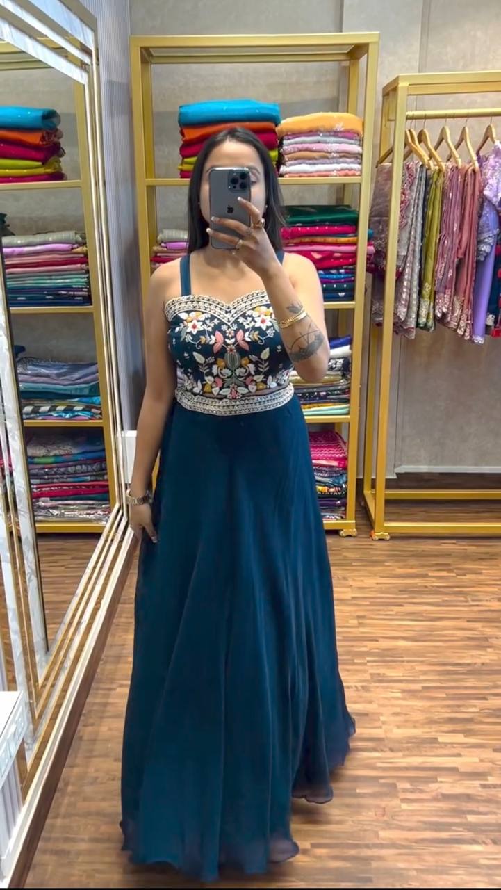 Shrug Style Lehenga Choli with Sequins Embroidery – Mono Diamond Silk Lehenga Set