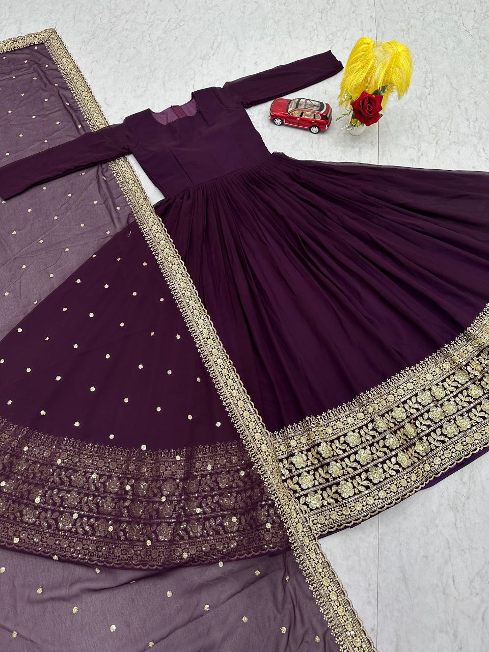 Premium Party Wear Embroidered Gown