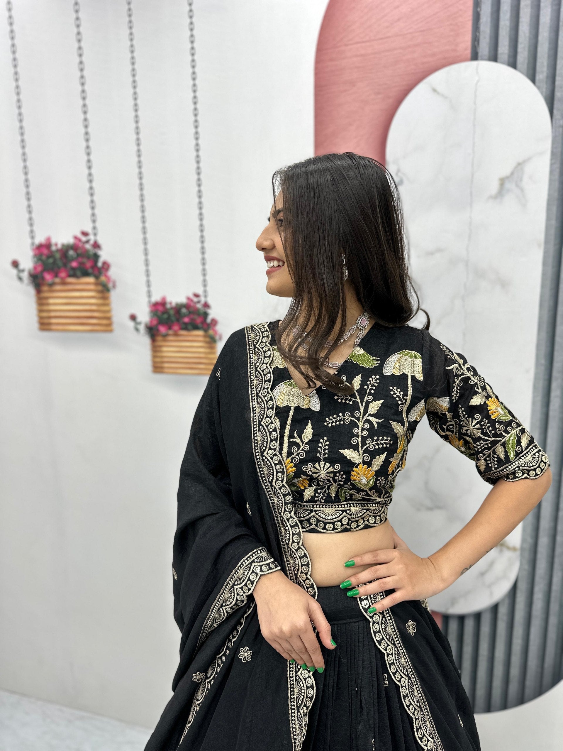 Designer Heavy Embroidery Lehenga Choli with Dupatta