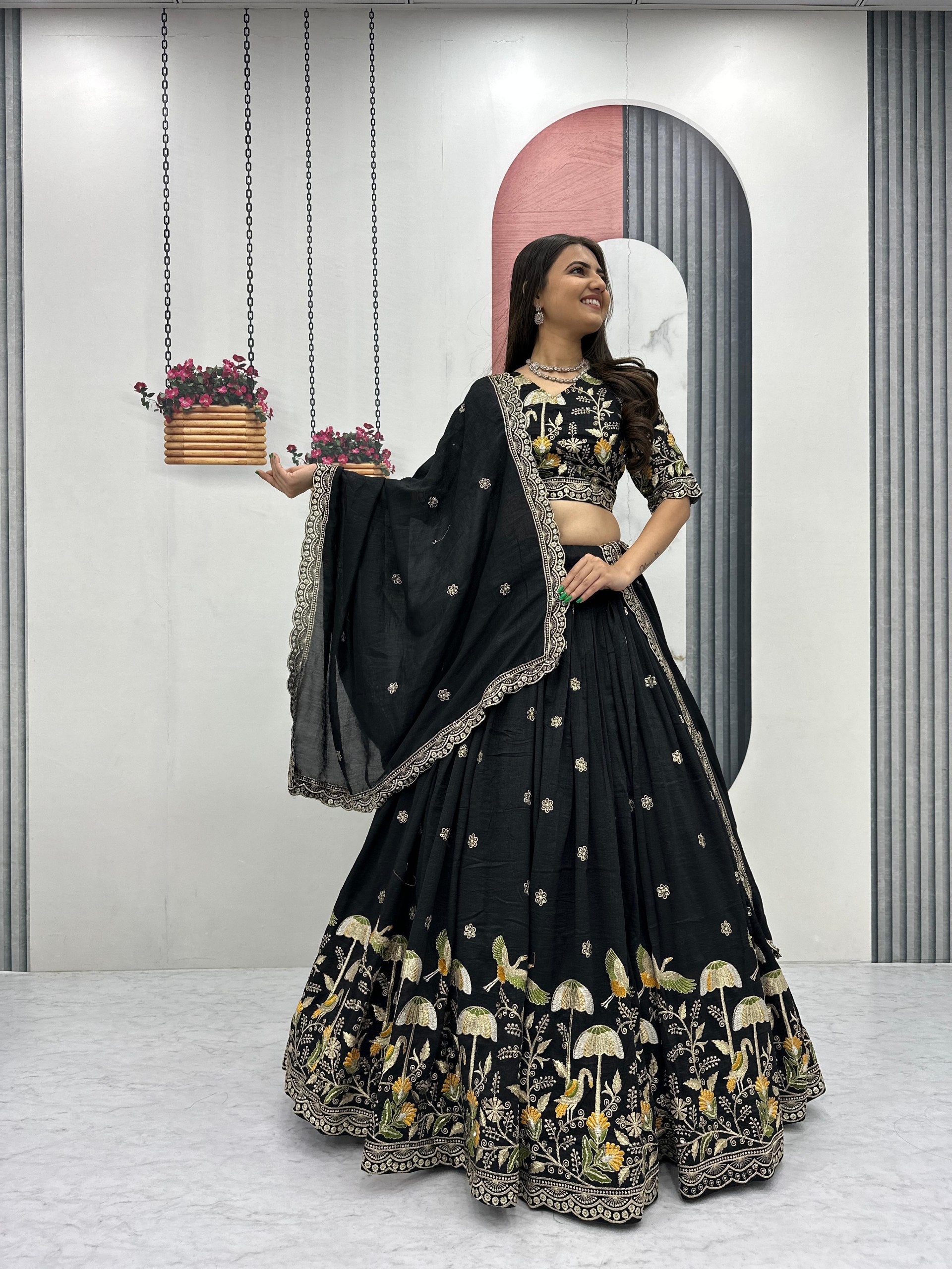 Designer Heavy Embroidery Lehenga Choli with Dupatta