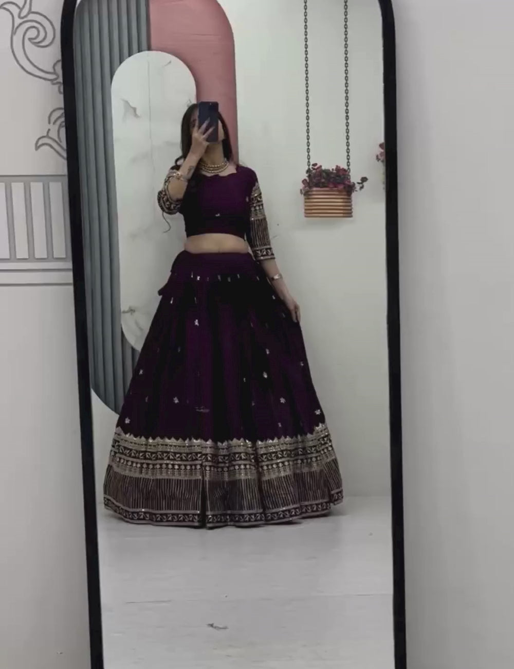 Chinon Embroidered Lehenga Choli Set with Dupatta