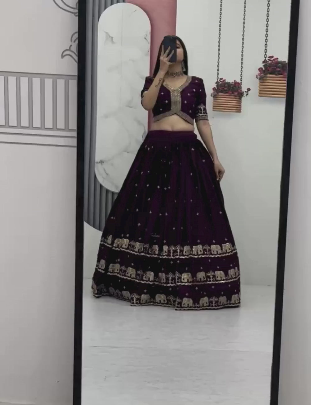 Chinon Heavy Embroidered Lehenga Choli Set