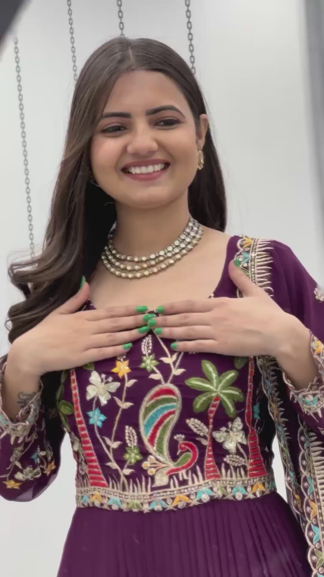 Fox Georgette Heavy Embroidered Gown with Dupatta