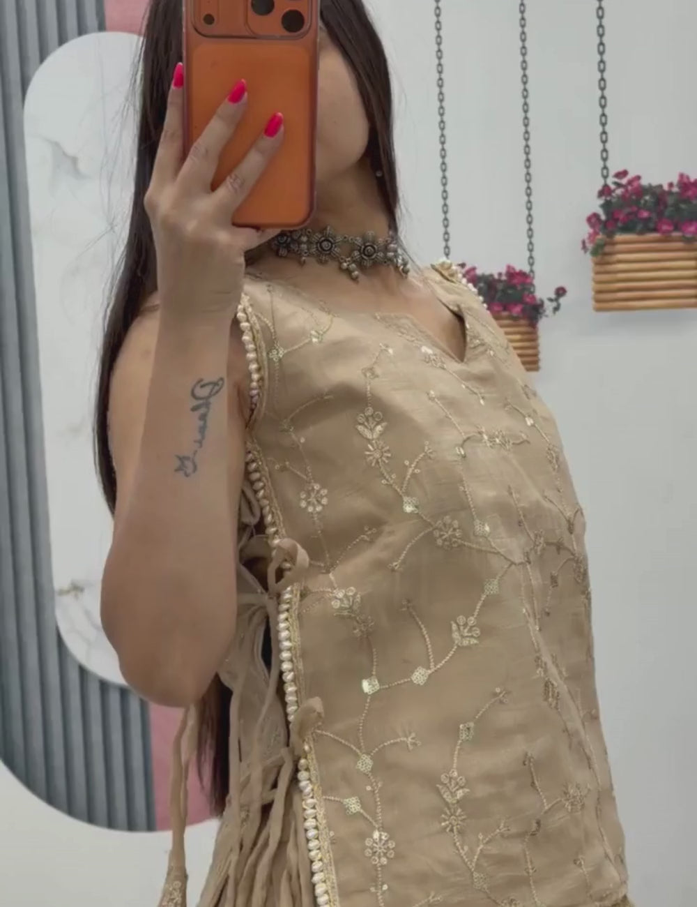 Crunchy Silk Lehenga with Stitched Blouse – Festive & Wedding Wear