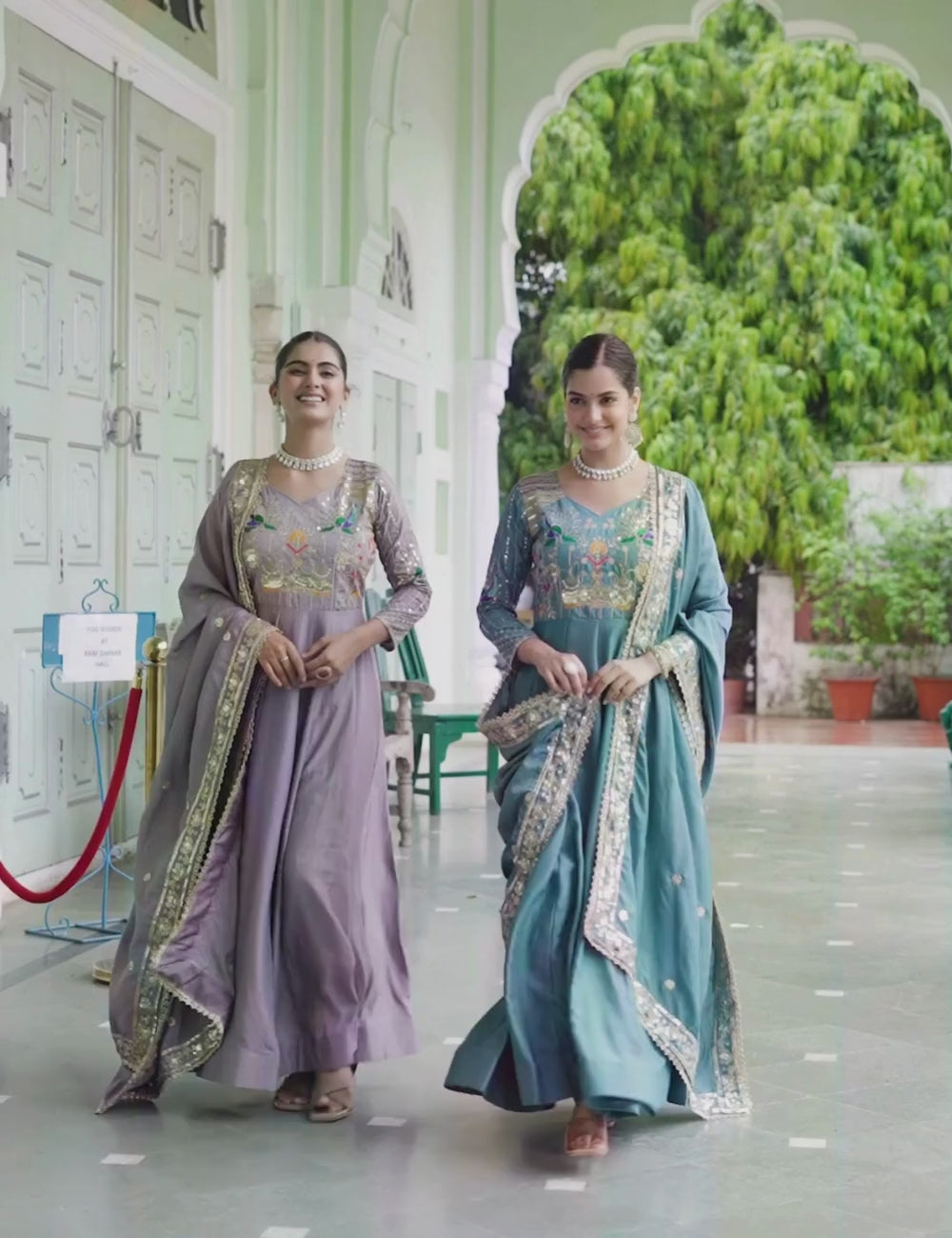 Royal Look Gown Set with Heavy Embroidery & Dupatta