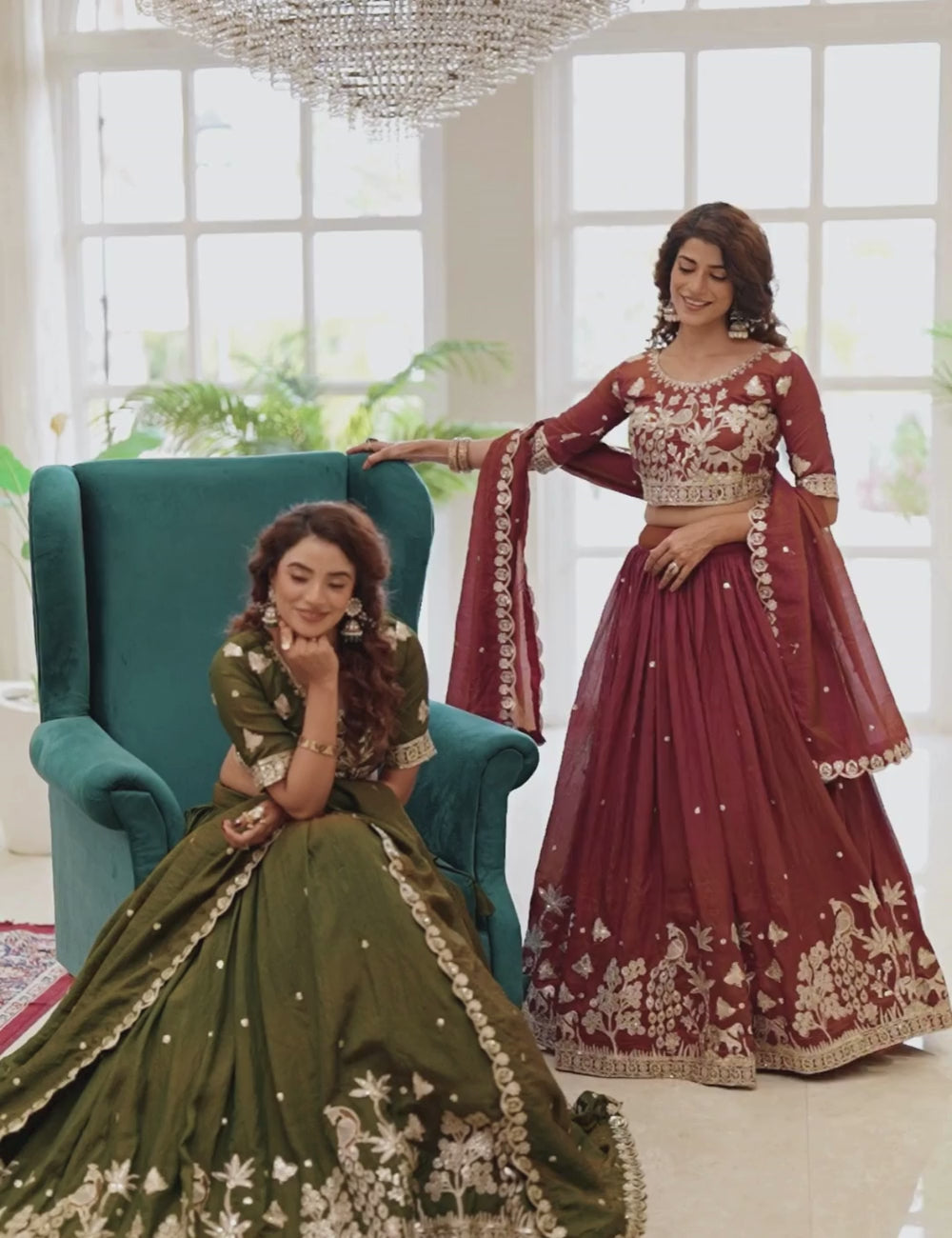 Vichitra Lehenga Choli Set with Embroidery Sequence Work