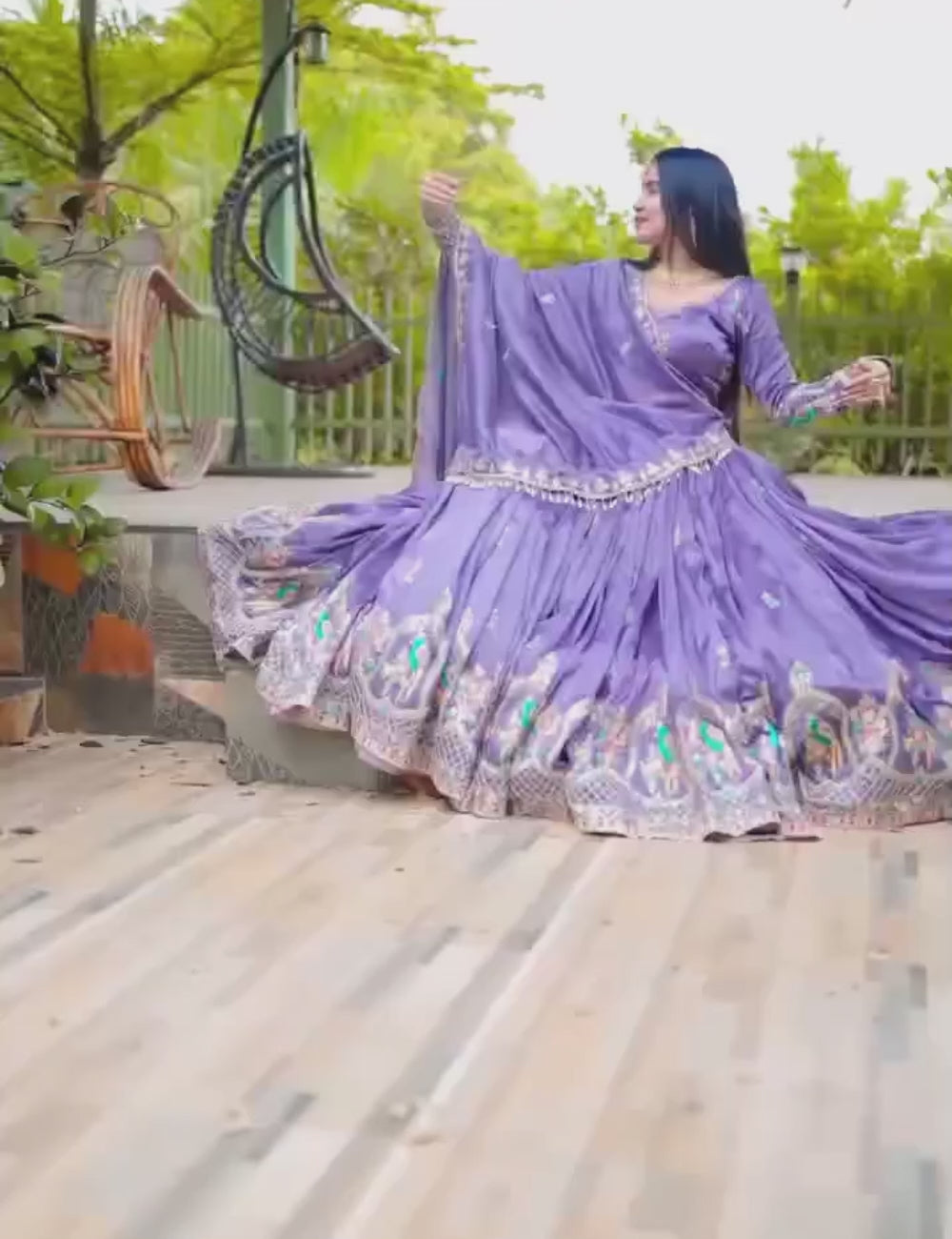 Premium Chinon Coding Thread Embroidered Lehenga Choli Set with Dupatta
