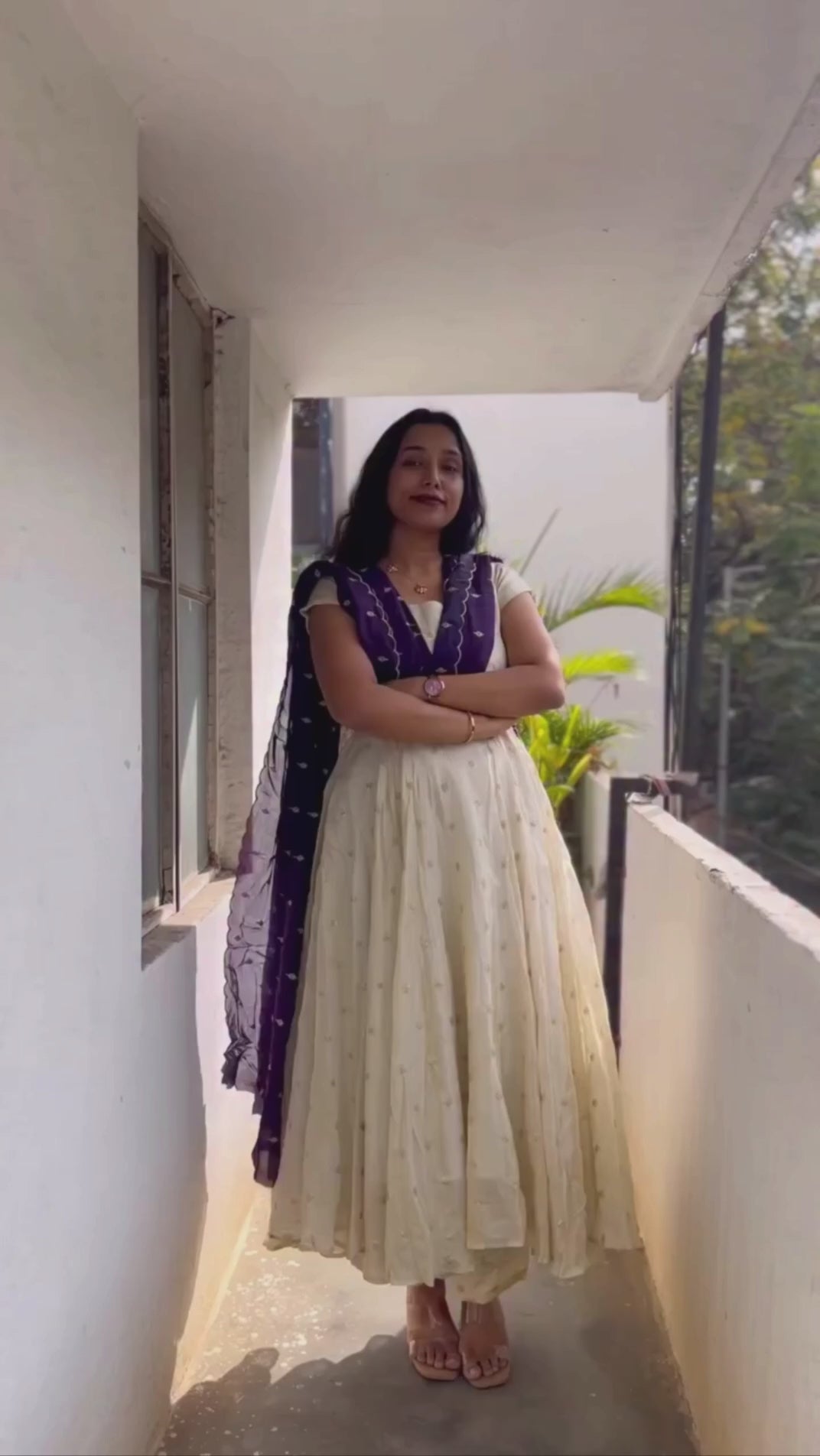 Women’s Premium Muslin Printed Designer Gown with Frill Work