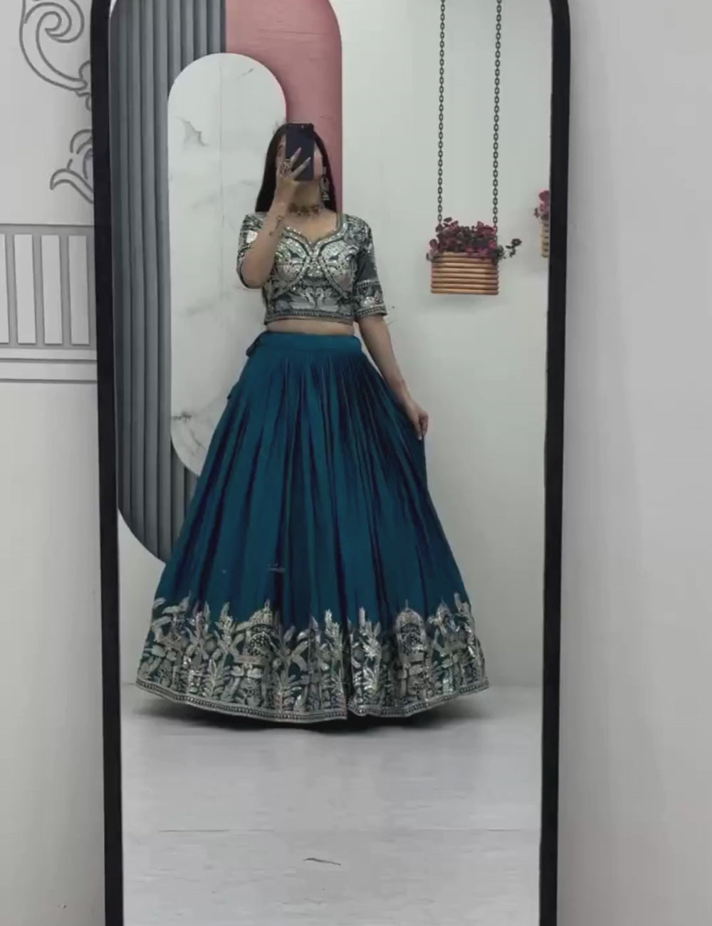 Premium Chinon Heavy Embroidered Lehenga Choli with Dupatta