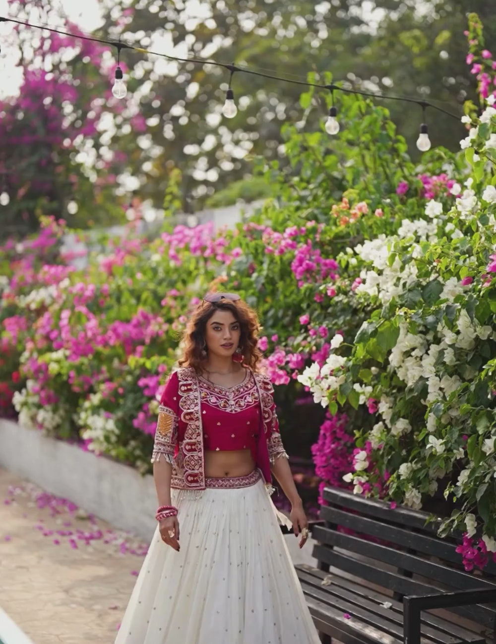 Vichitra Lehenga Choli Set with Stylish Embroidered Koti