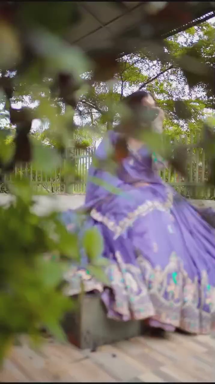 Premium Chinon Coding Thread Embroidered Lehenga Choli Set with Dupatta