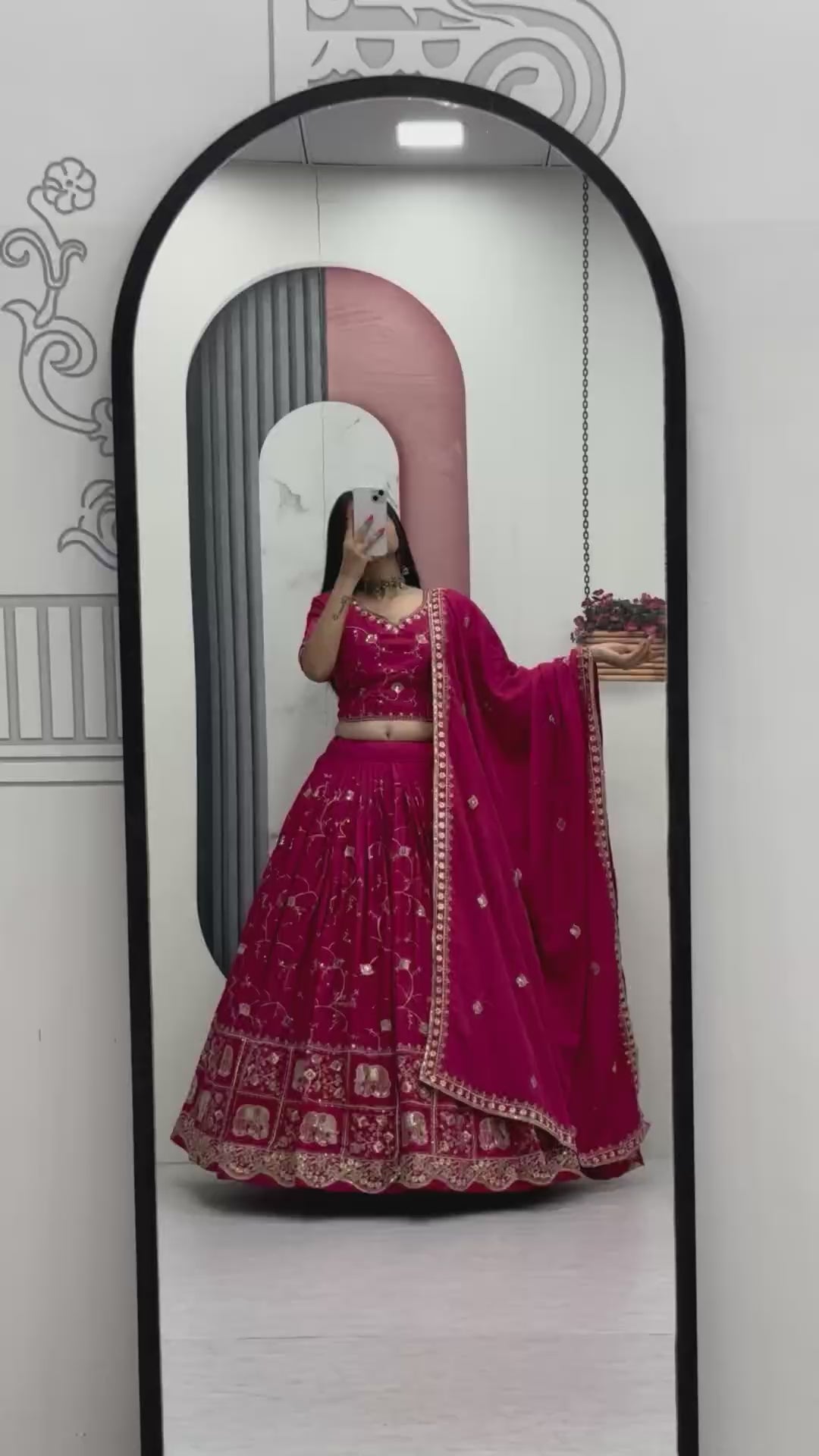 Crepe Silk Embroidered Lehenga Choli with Dupatta (Fully Stitched)