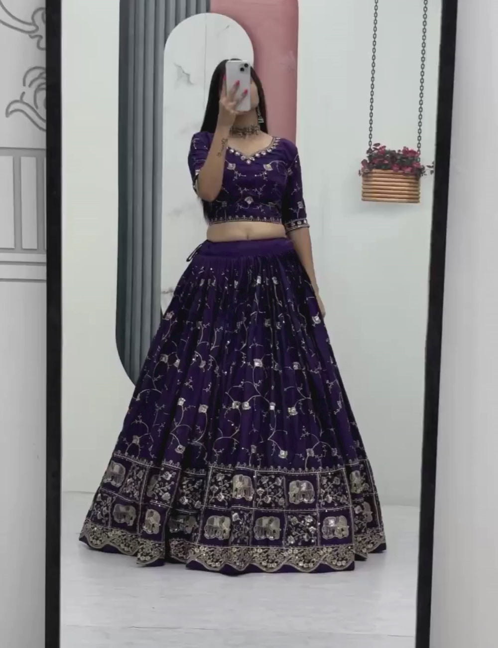 Crepe Silk Embroidered Lehenga Choli with Dupatta (Fully Stitched)