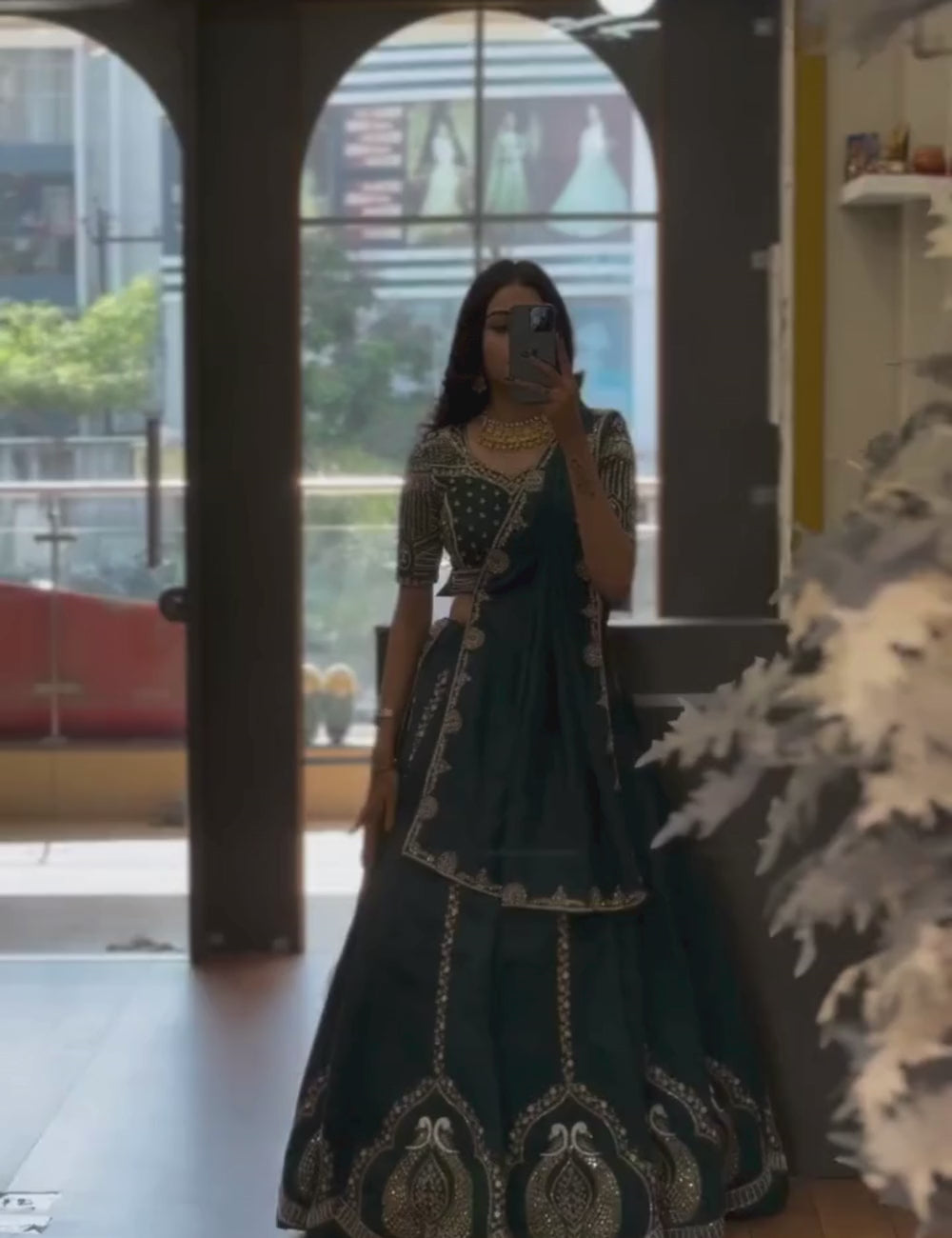Chinon Embroidered Lehenga Choli Set